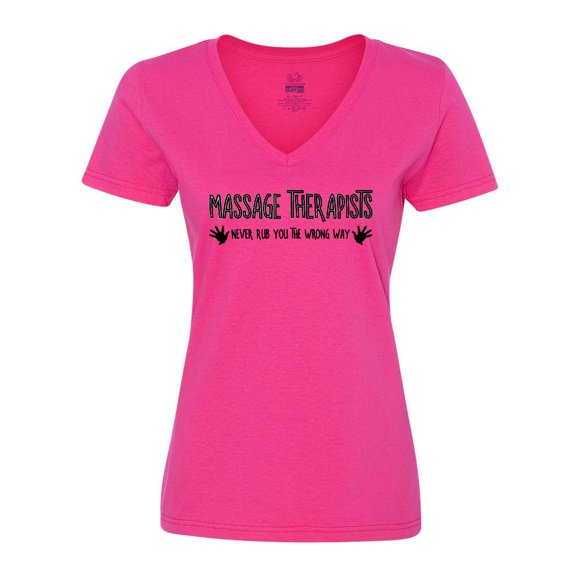 Inktastic Massage Therapists Hands Rub Women's V-Neck T-Shirt