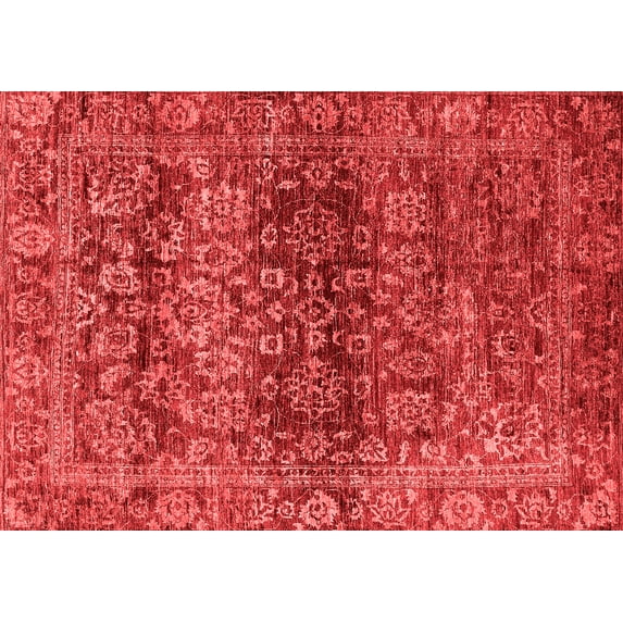 Ahgly Company Machine Washable Indoor Rectangle Oriental Red Traditional Area Rugs, 3' x 5'