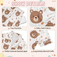 thumbnail image 4 of Pajama Set Cartoon Bear Button-up Short-sleeved Shorts 2 Piece Casual Sleepwear, 4 of 7