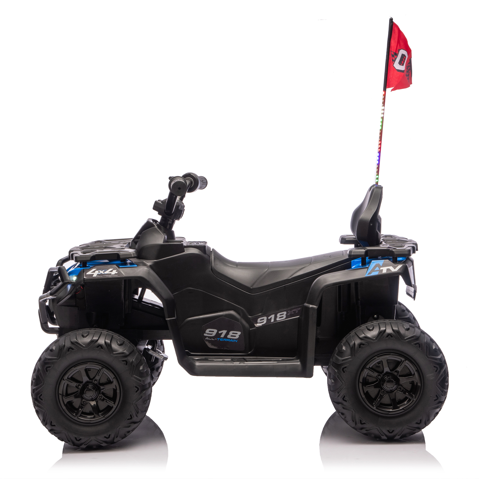 24V 160W Kids Electric Ride on Toys ATV Cars, Off-Road Design Toddler Car with Music Bluetooth USB, Kids' Electric Vehicle with Flags for Boys Girls for 3-6, Blue