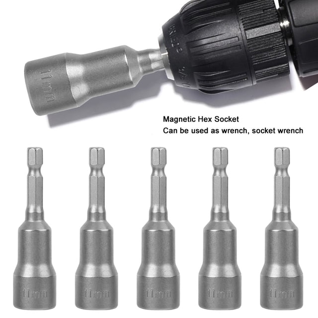 Destornillador eléctrico con casquillo hexagonal, 5 piezas con casquillo hexagonal magnético, herramienta de casquillo hexagonal magnético, casquillo hexagonal magnético de a