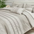 thumbnail image 3 of HIG 7 Piece Embroidery Gray Bed in a Bag, Modern and Stylish Comforter Set, King for Adults, 3 of 13
