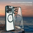 thumbnail image 3 of ShellTech Compatible with iPhone 12 Pro Max Magnetic Clear Case,Luxury Plating Electroplated Transparent Shockproof MagSafe Case with Full Camera Lens Protector for Women Girl Men,Darkgreen, 3 of 5