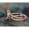 thumbnail image 4 of HeartsAndYou 1.5ct Natural Green Emerald Bridal Set Band Filigree Ring 14k SOLID Rose Gold, 4 of 9