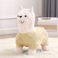 thumbnail image 4 of Chanana Llama-Shaped Footstool with Fleece Cover, Kids Seat/Footrest for Living Room, Green, 4 of 9