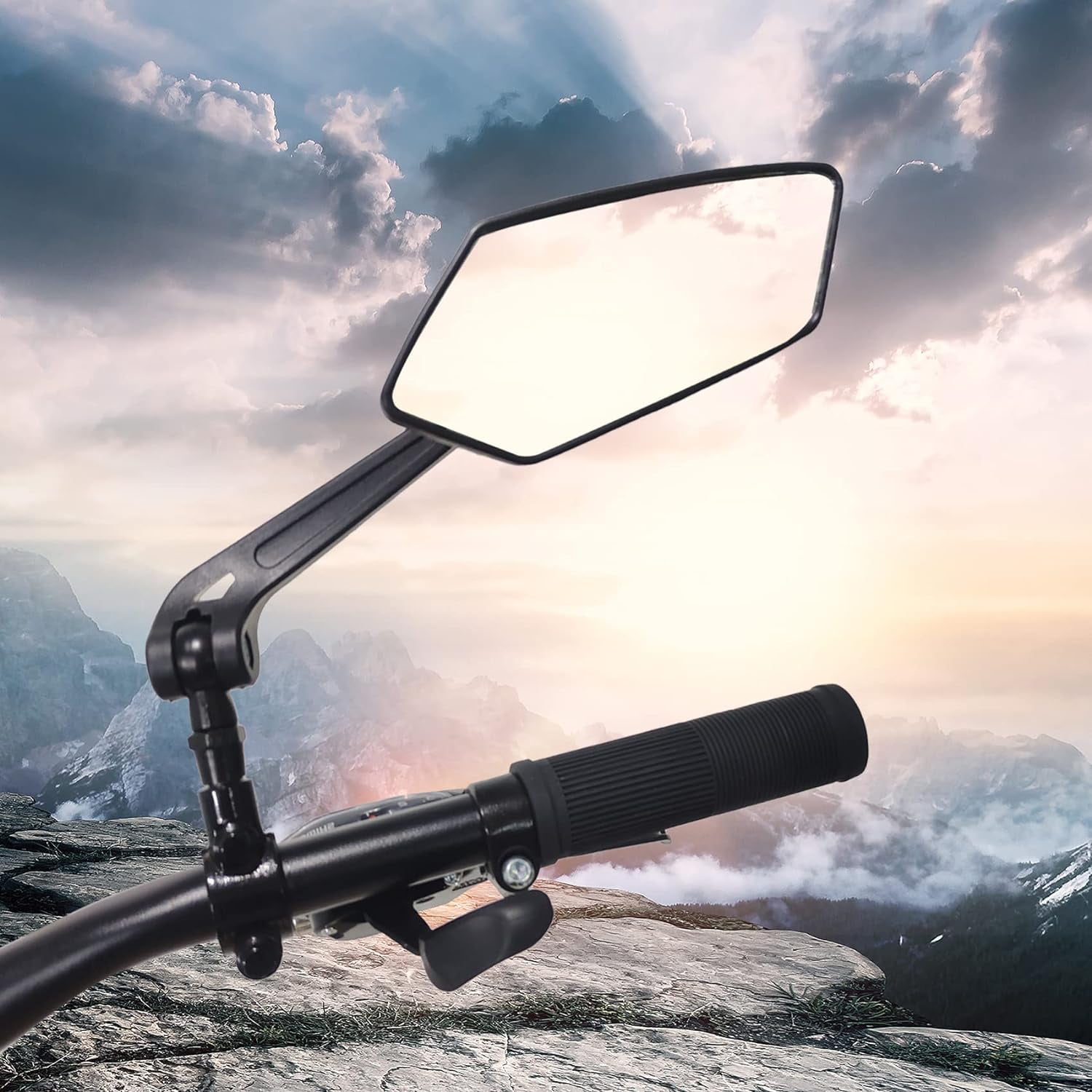 Bike Mirror, HD Blast-Resistant, Ajustable And Rotatable Safe Rearview Bicycle Mirror for Left or Right Side, Rearview Bike Mirrors, Bicycle Mirror for Handlebar (Black)