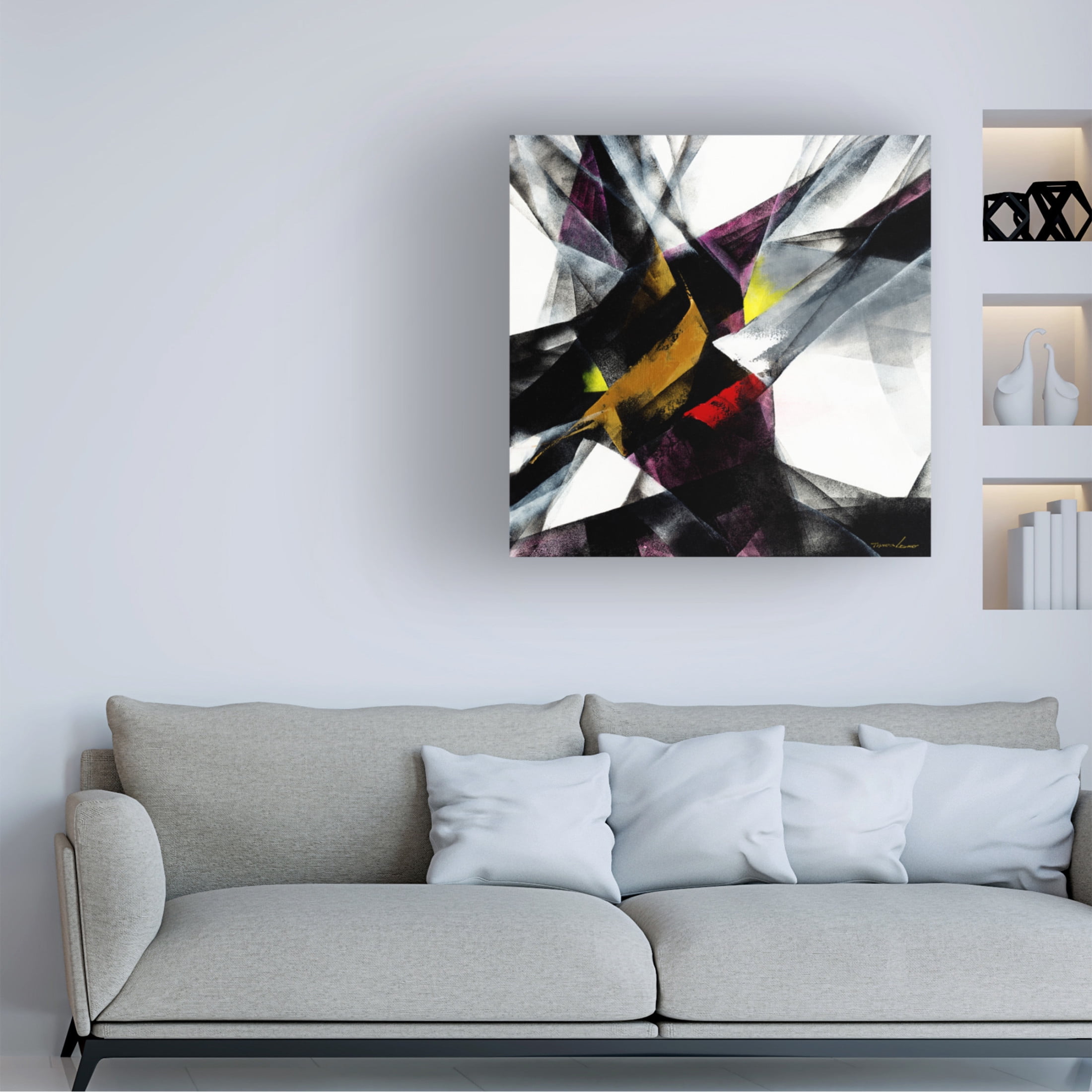 Canvas Wall Art - Thomas Leung 'Color Block 3' Wall Art for Living Room, Bedroom, or Office Décor by Trademark Fine Art - 24 x 24 Inches