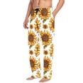 thumbnail image 6 of Sunflower in White Mens Pajama Pants Cotton Elastic Waistband Lounge Sleep Pajama Bottoms Pj with Pocket, 6 of 7