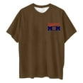 thumbnail image 2 of WREESH Oversized T-Shirt Women's Short Sleeve Baseball Shirt Front and Back Print Top Brown, 2 of 5