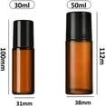 thumbnail image 2 of Empty 2 Pcs Brown 50ml Glass Roller Bottles Large Refillable Deodorant Bottle Containers Rollerball For Fragrance, 2 of 8