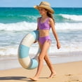 thumbnail image 4 of Big Girls Two Piece Bathing Suit V Neck Crop Top High Waist Bottom with Side Tie Swim Set for Pool 7-16Y, 4 of 5