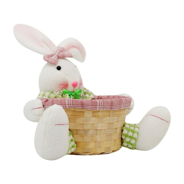 Huanglei Lapin de Pâques Bonbon Dessin Animé Mignon Bol de Rangement Décoratif pour Œufs Fête de Vacances