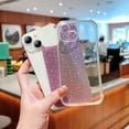 thumbnail image 4 of Designed for iPhone 15 Case, Glitter Gradient Shiny Bling Paper Clear Shell Case, Slim Lightweight Shockproof Protective Rubber Bumper Phone Cover for iPhone 15, Silver, 4 of 10