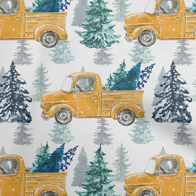 oneOone Rayon Orange Fabric Merry Christmas Fabric For Sewing Printed Craft Fabric By The Yard 56 Inch Wide