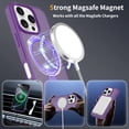 thumbnail image 4 of Asuwish Phone Case for iPhone 16 Pro 6.3 inch Tempered Glass Screen Protector Magnetic Folding Stand Frosted Translucent Rugged Shockproof Protective Cell Cover i Phone16 i16Pro Women Men Deep Purple, 4 of 7