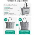 thumbnail image 3 of CNV Expandable Tote Bag for Women, Puffer Work Tote Handbag, Quilted Carry-On Travel Gym Bag, 3 of 16