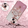 thumbnail image 3 of Magnetic Case  for iPhone 15 Plus Glitter Case Luxury Plating Love Heart Compatible with MagSafe Clear Case with Camera Protector Protection Shockproof Cover for Women Girls-Pink, 3 of 12