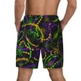 thumbnail image 4 of Balery Neon Mardi Gras Mens Swim Trunks Swim Shorts for Men Quick Dry Inseam Beach Shorts with Compression Liner Pocket-Large, 4 of 9