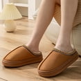 thumbnail image 5 of mgoYE Women's House Slippers Indoor Outdoor Moccasin Fuzzy Fluffy Furry Loafers Suede Warm Shoes|Brown 7.5, 5 of 7