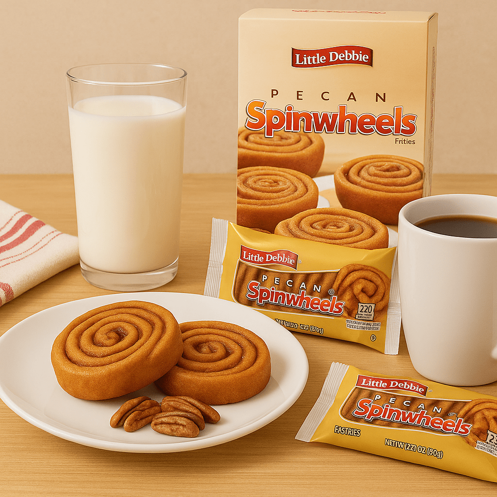 Little Debbie Large Pecan Spinwheels, Individually Wrapped, Full Box (12x 2-packs)