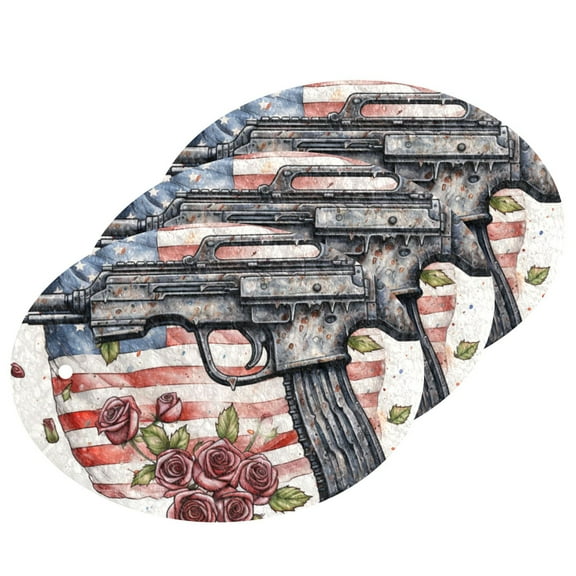 American Flag Flowers 3 Pack Dish Sponges Bulk Natural Sponges Compressed Sponges Non-Scratch for Kitchen Cleaning Dishes