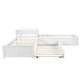 thumbnail image 4 of ARCTICSCORPION L-Shaped Twin Wood Platform Bed with Trundle & Drawers, White, 4 of 7