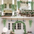 thumbnail image 5 of Zukuco 1PCS Artificial Hanging Plants Faux Eucalyptus Leaf Greenery Vine Outdoor UV Resistant Plastic Plants Home Garden Wedding Party Indoor Outdoor Decorations (White), 5 of 5