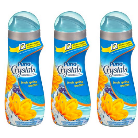 Purex Crystals In-Wash Fragrance Booster, Fresh Spring Waters, 18 Oz. (Pack of 3)