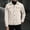 Beige, variant on Men's Wool Blend Jacket Solid Color Turn Down Collar Button Front Long Sleeve Casual Autumn Outwear
