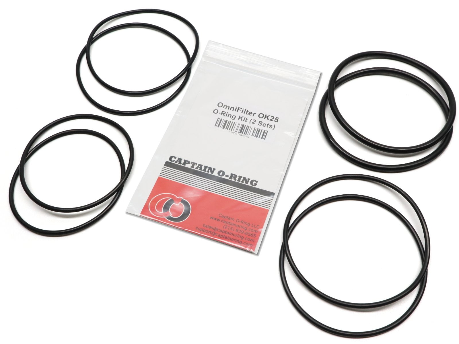 Captain O-Ring - Replacement OK25 O-Rings Compatible with OmniFilter OB1, WH5, U24, U25 Water Filter Housings 2 Sets, 8 O-Rings