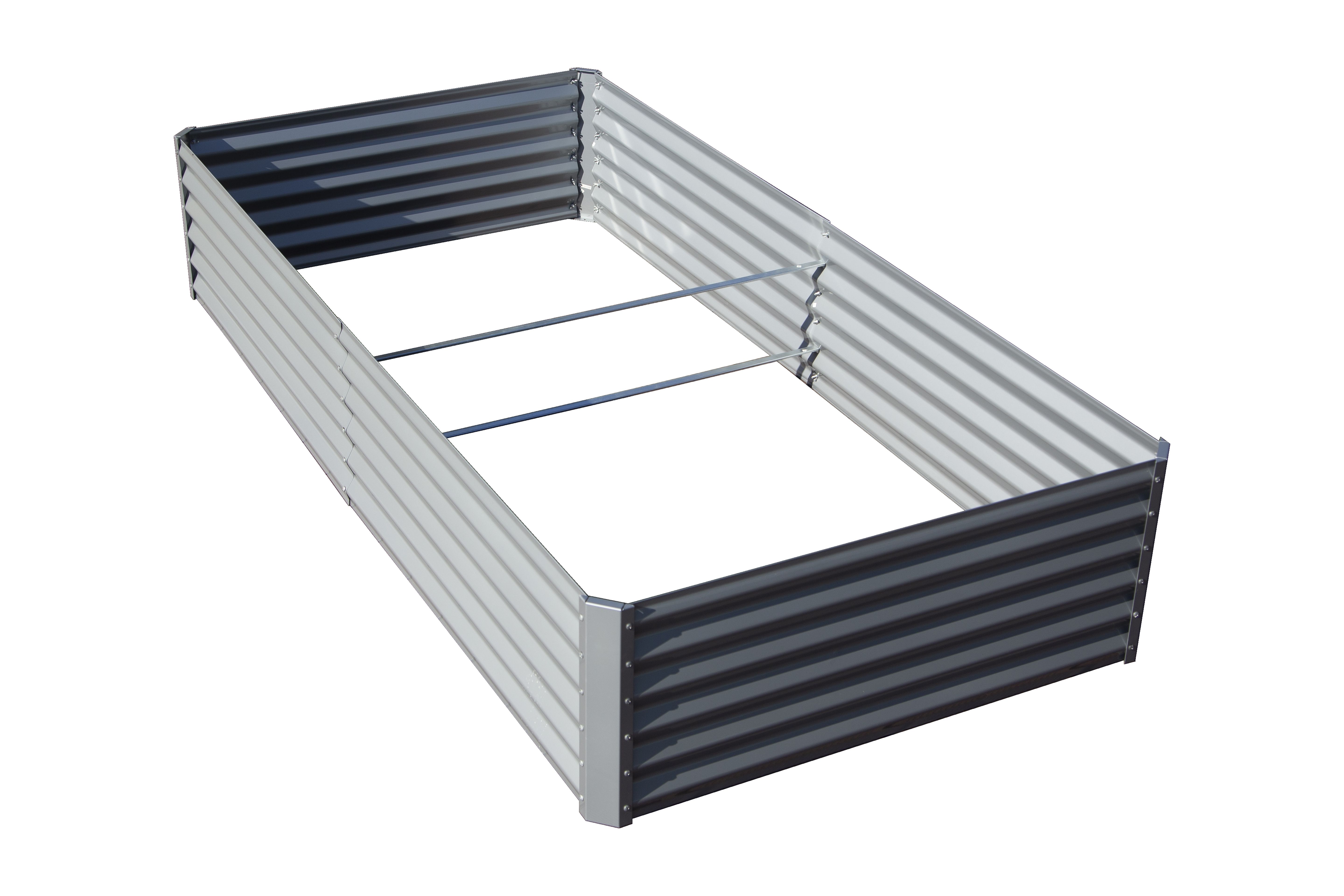 Galvanized Raised Garden Bed, Outdoor Planter Garden Boxes Large Metal Planter Box for Gardening Vegetables Fruits Flowers, Silver 8x4x1.5Ft