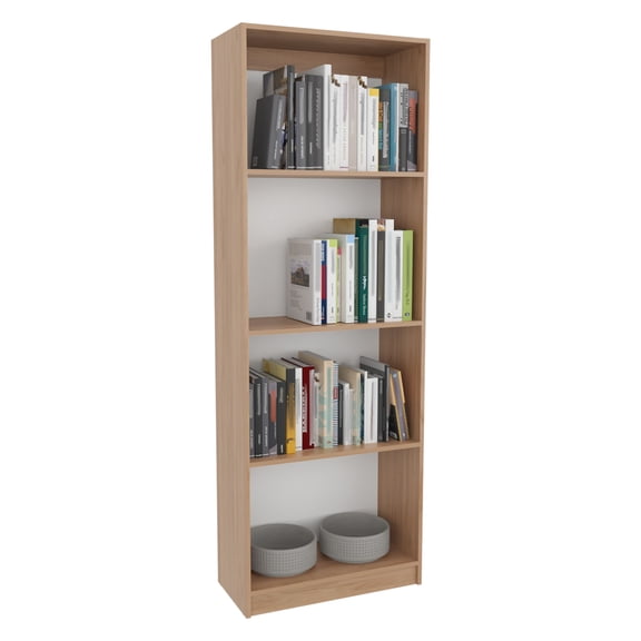 Cterwk 4 Shelves Wood Bookshelf Bookcase Book Display Storage Rack for Living Room, Office, Brown