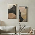thumbnail image 6 of LuxenHome 2-Pc Earth Tone Circles Abstract Rectangular Metal Wall Decor Set, 6 of 9