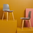 thumbnail image 2 of SAFAVIEH Couture Haddie Classic PP Solid Dining Side Chair, Grey/Natural (Set of 2), 2 of 14