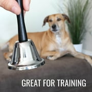 DMI Hand Call Bell, Silver Call Bell with Wooden Handle, 4.75 in, for Elderly Care, Dinner or Pet Training