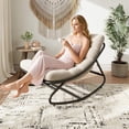 thumbnail image 3 of IdealHouse Rocking Papasan Chair 2 PCS, Outdoor Rocker Chair with Thick Waterproof Cushion, 300lbs Heavy Duty Metal Patio Rocking Chair for Garden, Porch, Nursery, Silla Mecedora para Adulto-Beige, 3 of 9