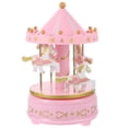 thumbnail image 1 of Romantic Carousel Music Box Desktop Ornament Miniature Music Box Creative Cake Decoration Birthday Gift (Pink), 1 of 9