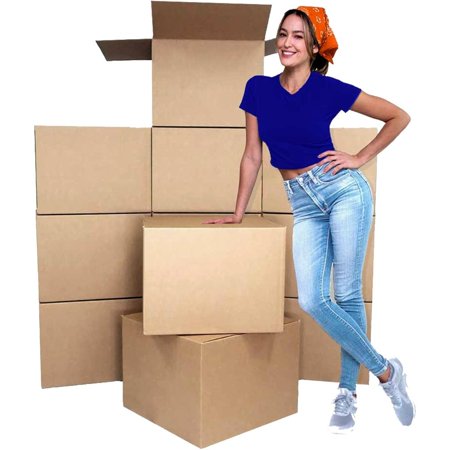 Basic Large Cardborad Boxes, Pack of 12-20" x 20" x 15" - Cheap Cheap Moving Boxes