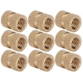thumbnail image 3 of 100Pcs Molette Insert Écrou Laiton Double Passe Intégré Fixation à la Main Accessoires M6x10x8, 3 of 8