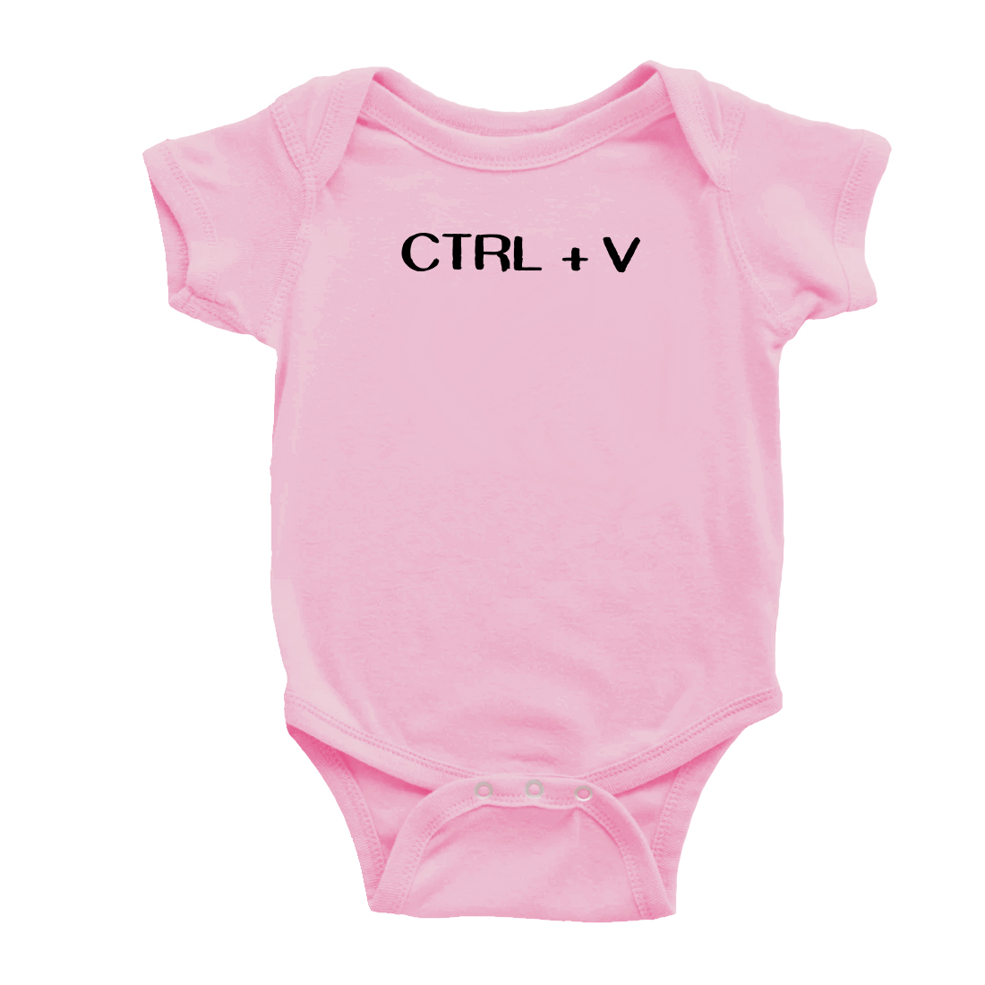 Twin Babys Funny Ctrl + C Ctrl + V Printed Infant Baby Cotton Bodysuits (Pink, 12-18M) - image 3 of 5