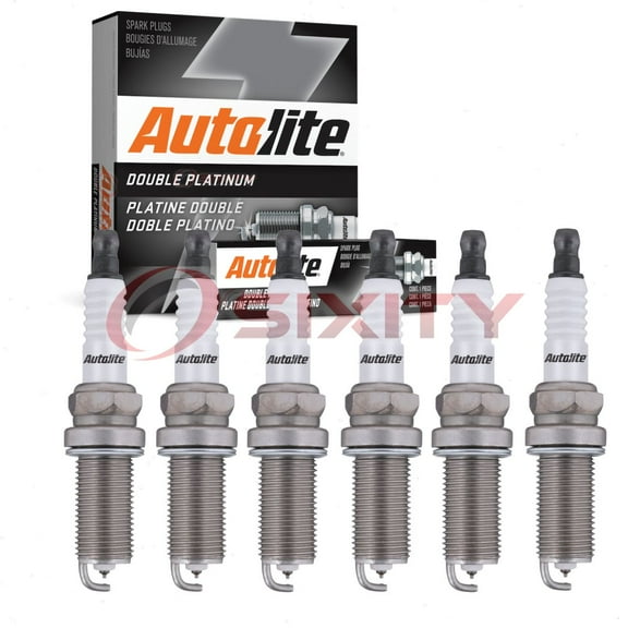 6 pc Autolite APP5324 Double Platinum Spark Plugs for Ignition Wire Secondary Fits select: 2007-2010 BMW 328, 2006 BMW 325