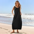 thumbnail image 5 of qolati Summer Dresses for Women 2025 Casual Sleeveless Maxi Sundress Beach Vacation Loose Fit Tank Top Aline Flowy Long Dresses Pockets, 5 of 8