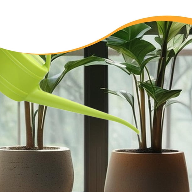 Regadera para interior y exterior, con caño largo y asas, 2,4 l, Verde
