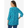 thumbnail image 2 of Woman Within Plus Size Perfect Printed Three-Quarter Sleeve V-Neck Tee, 2 of 5
