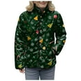 thumbnail image 6 of larppty Jackets for Women Fashion 2025 Christmas Coat for Women Casual Quilted Lightweight Outerwear Coats (Dark Green, 4XL), 6 of 8