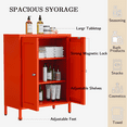 thumbnail image 5 of CHSHIN 31.5"H Modern Metal Bathroom Floor Cabinet with Shelves for Home,Entryway,Orange(Width:23.6"), 5 of 7
