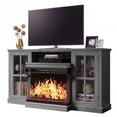 thumbnail image 7 of Homall Fireplace TV Stand for TVs up to 65" 3-Sided Glass Modern Media Entertainment Center with Cabniet Storage Adjustable Flame Color Fireplace,Gray, 7 of 7