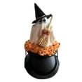 thumbnail image 1 of Figura de resina de bruja fantasma sosteniendo una escoba – Decoración de bandeja escalonada de Halloween para interiores y porches cubiertos., 1 of 6