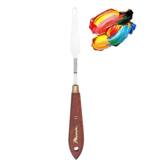 Pack of 1 Palette Knife No.11, 8.5" Long with Stainless Steel Flexible Spatula Pallet Knife and Wood Handle for Scraping, Mixing, Oil Acrylic Painting Canvas