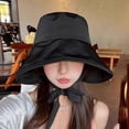 thumbnail image 2 of SikaFu The New Ribbon Ice Silk Fisherman Hat Female Summer Anti -Ultraviolet UV Sunscreen Hat Sun Hat, Big Briefs, Sunny Hats, 2 of 8
